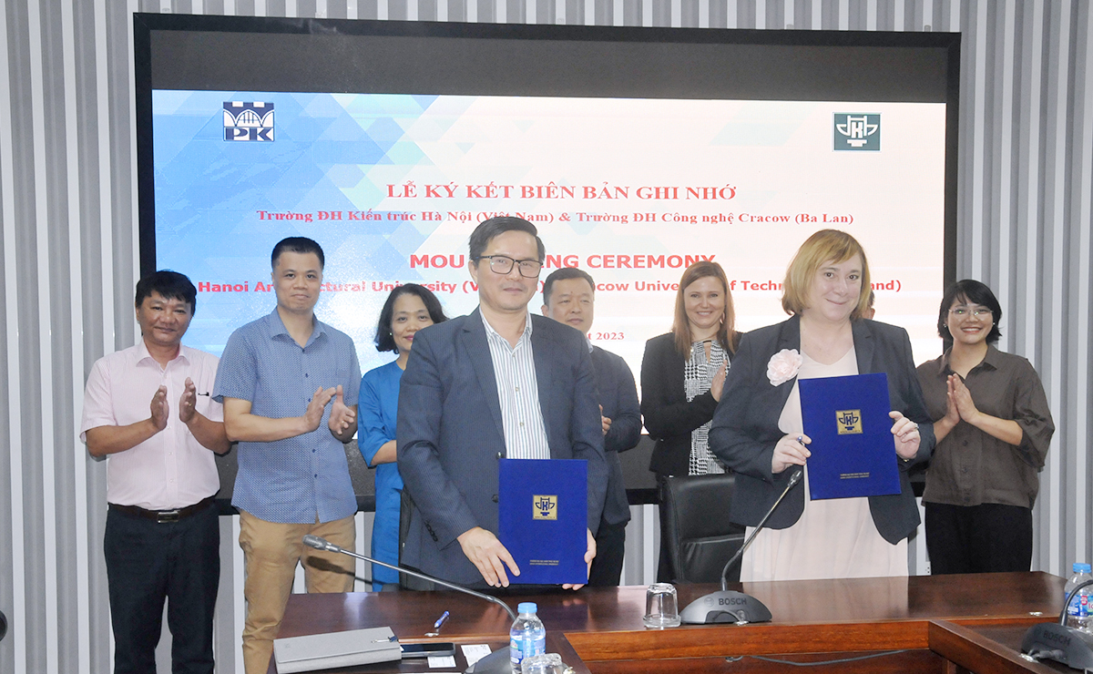 Trường Đại học Kiến trúc Hà Nội ký kết Thỏa thuận hợp tác với Đại học công nghệ cao Cracow